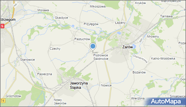 mapa Piotrowice Świdnickie, Piotrowice Świdnickie na mapie Targeo